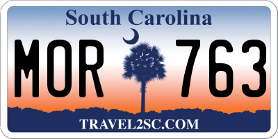SC license plate MOR763