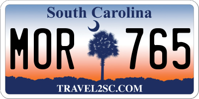 SC license plate MOR765