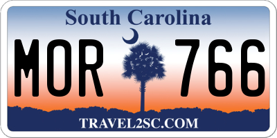 SC license plate MOR766