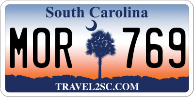 SC license plate MOR769