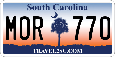 SC license plate MOR770