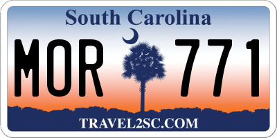 SC license plate MOR771
