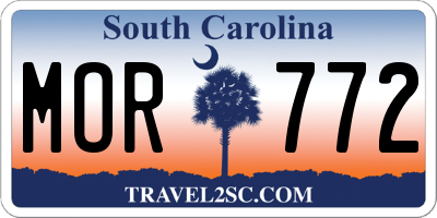 SC license plate MOR772