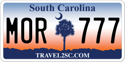SC license plate MOR777