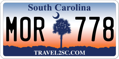 SC license plate MOR778