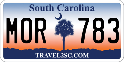 SC license plate MOR783