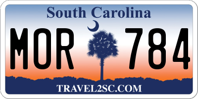 SC license plate MOR784