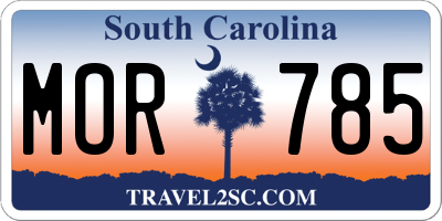 SC license plate MOR785