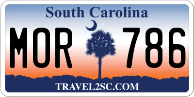 SC license plate MOR786