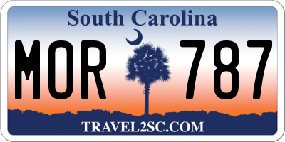 SC license plate MOR787