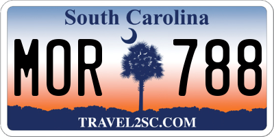 SC license plate MOR788