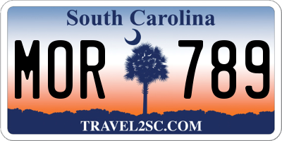 SC license plate MOR789