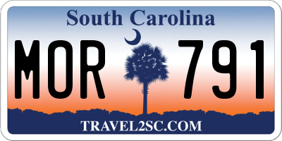 SC license plate MOR791