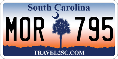 SC license plate MOR795