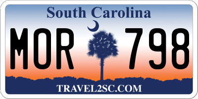 SC license plate MOR798