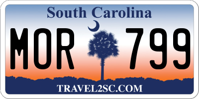 SC license plate MOR799