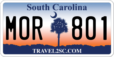 SC license plate MOR801