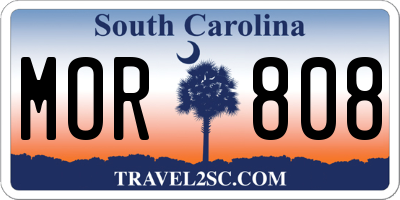 SC license plate MOR808