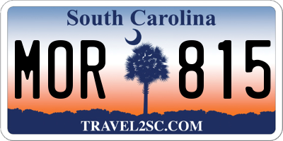 SC license plate MOR815