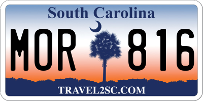 SC license plate MOR816