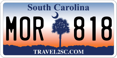 SC license plate MOR818