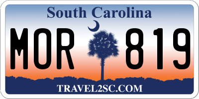 SC license plate MOR819