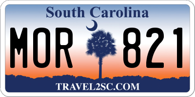 SC license plate MOR821