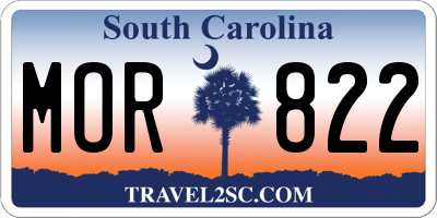 SC license plate MOR822