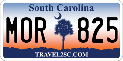 SC license plate MOR825