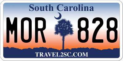 SC license plate MOR828