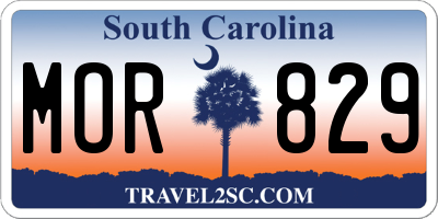SC license plate MOR829