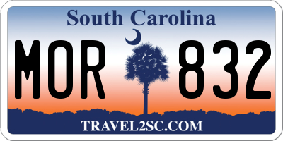 SC license plate MOR832