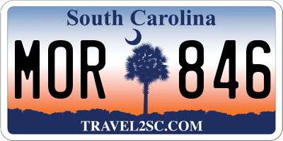SC license plate MOR846