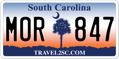 SC license plate MOR847
