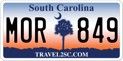 SC license plate MOR849