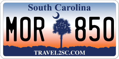 SC license plate MOR850