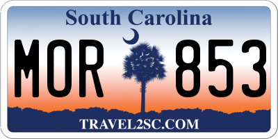 SC license plate MOR853