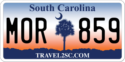 SC license plate MOR859