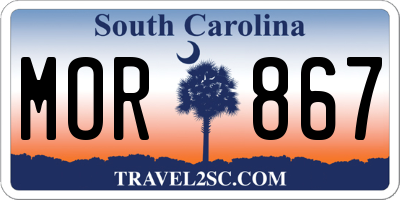 SC license plate MOR867