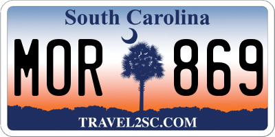 SC license plate MOR869