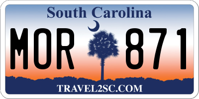 SC license plate MOR871
