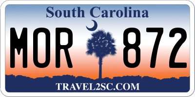 SC license plate MOR872