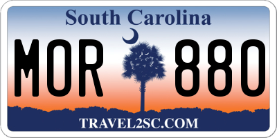SC license plate MOR880