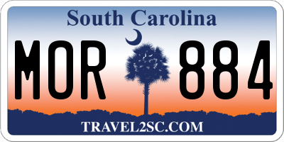 SC license plate MOR884