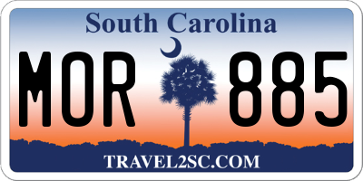 SC license plate MOR885