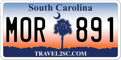 SC license plate MOR891
