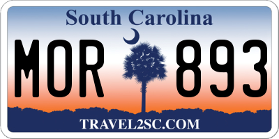 SC license plate MOR893