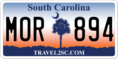 SC license plate MOR894