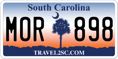SC license plate MOR898