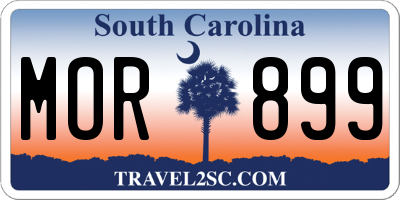 SC license plate MOR899